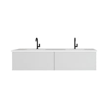 Load image into Gallery viewer, LAVIVA 313VTR-72DCW-MW Vitri 72" Cloud White Double Sink Bathroom Vanity with VIVA Stone Matte White Solid Surface Countertop