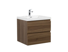 Load image into Gallery viewer, LAVIVA 313AUR-24SW-GW Aurora 24" Smokey Walnut Wall Hung Bathroom Vanity with White Acrylic Countertop