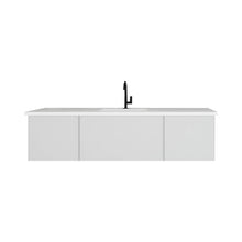 Load image into Gallery viewer, LAVIVA 313VTR-66CW-MW Vitri 66" Cloud White Single Sink Bathroom Vanity with VIVA Stone Matte White Solid Surface Countertop
