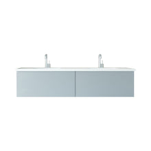 Load image into Gallery viewer, LAVIVA 313VTR-72DFG-MW Vitri 72" Fossil Grey Double Sink Bathroom Vanity with VIVA Stone Matte White Solid Surface Countertop