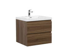 Load image into Gallery viewer, LAVIVA 313AUR-30SW-GW Aurora 30" Smokey Walnut Wall Hung Bathroom Vanity with White Acrylic Countertop