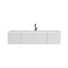 Load image into Gallery viewer, LAVIVA 313VTR-72CCW-MW Vitri 72" Cloud White Single Sink Bathroom Vanity with VIVA Stone Matte White Solid Surface Countertop