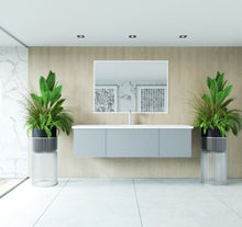 Load image into Gallery viewer, LAVIVA 313VTR-66FG-MW Vitri 66" Fossil Grey Single Sink Bathroom Vanity with VIVA Stone Matte White Solid Surface Countertop