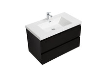 Load image into Gallery viewer, LAVIVA 313AUR-36MMB-GW Aurora 36" Matte Midnight Black Wall Hung Bathroom Vanity with White Acrylic Countertop