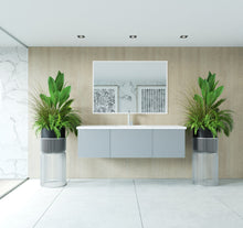 Load image into Gallery viewer, LAVIVA 313VTR-60CFG-MW Vitri 60" Fossil Grey Single Sink Bathroom Vanity with VIVA Stone Matte White Solid Surface Countertop