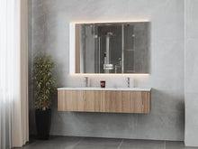 Load image into Gallery viewer, LAVIVA 313LGN-60DWG-MW Legno 60" Weathered Grey Double Sink Bathroom Vanity with Matte White VIVA Stone Solid Surface Countertop