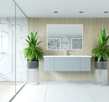 Load image into Gallery viewer, LAVIVA 313VTR-54FG-MW Vitri 54" Fossil Grey Bathroom Vanity with VIVA Stone Matte White Solid Surface Countertop