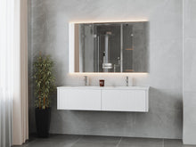 Load image into Gallery viewer, LAVIVA 313LGN-60DAW-MW Legno 60" Alabaster White Double Sink Bathroom Vanity with Matte White VIVA Stone Solid Surface Countertop
