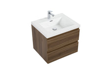 Load image into Gallery viewer, LAVIVA 313AUR-30SW-GW Aurora 30" Smokey Walnut Wall Hung Bathroom Vanity with White Acrylic Countertop