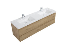 Load image into Gallery viewer, LAVIVA 313AUR-72DSO-GW Aurora 72" Sonoma Oak Wall Hung Double Sink Bathroom Vanity with White Acrylic Countertop