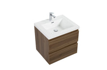Load image into Gallery viewer, LAVIVA 313AUR-24SW-GW Aurora 24" Smokey Walnut Wall Hung Bathroom Vanity with White Acrylic Countertop