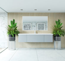 Load image into Gallery viewer, LAVIVA 313VTR-72CFG-MW Vitri 72" Fossil Grey Single Sink Bathroom Vanity with VIVA Stone Matte White Solid Surface Countertop