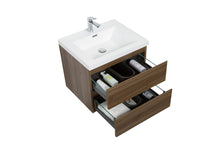 Load image into Gallery viewer, LAVIVA 313AUR-30SW-GW Aurora 30" Smokey Walnut Wall Hung Bathroom Vanity with White Acrylic Countertop