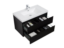 Load image into Gallery viewer, LAVIVA 313AUR-36MMB-GW Aurora 36" Matte Midnight Black Wall Hung Bathroom Vanity with White Acrylic Countertop
