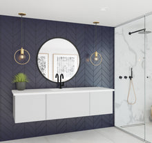 Load image into Gallery viewer, LAVIVA 313VTR-66CW-MW Vitri 66" Cloud White Single Sink Bathroom Vanity with VIVA Stone Matte White Solid Surface Countertop