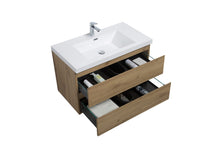 Load image into Gallery viewer, LAVIVA 313AUR-36SO-GW Aurora 36" Sonoma Oak Wall Hung Bathroom Vanity with White Acrylic Countertop