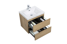 Load image into Gallery viewer, LAVIVA 313AUR-24SO-GW Aurora 24" Sonoma Oak Wall Hung Bathroom Vanity with White Acrylic Countertop