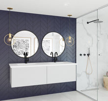 Load image into Gallery viewer, LAVIVA 313VTR-60DCW-MW Vitri 60" Cloud White Double Sink Bathroom Vanity with VIVA Stone Matte White Solid Surface Countertop