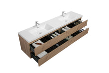 Load image into Gallery viewer, LAVIVA 313AUR-84DSO-GW Aurora 84" Sonoma Oak Wall Hung Double Sink Bathroom Vanity with White Acrylic Countertop