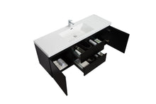Load image into Gallery viewer, LAVIVA 313AUR-60CMMB-GW Aurora 60" Matte Midnight Black Wall Hung Single Sink Bathroom Vanity with White Acrylic Countertop
