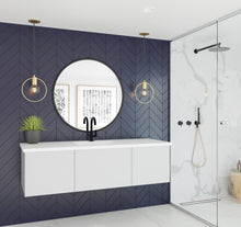 Load image into Gallery viewer, LAVIVA 313VTR-60CCW-MW Vitri 60" Cloud White Single Sink Bathroom Vanity with VIVA Stone Matte White Solid Surface Countertop