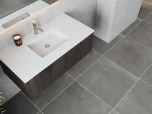 Load image into Gallery viewer, LAVIVA 313LGN-42CR-MW Legno 42" Carbon Oak Bathroom Vanity with Matte White VIVA Stone Solid Surface Countertop
