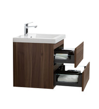 Load image into Gallery viewer, LAVIVA 313AUR-24SW-GW Aurora 24" Smokey Walnut Wall Hung Bathroom Vanity with White Acrylic Countertop