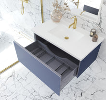 Load image into Gallery viewer, LAVIVA 313VTR-36NB-MW Vitri 36" Nautical Blue Bathroom Vanity with VIVA Stone Matte White Solid Surface Countertop