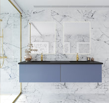 Load image into Gallery viewer, LAVIVA 313VTR-72DNB Vitri 72" Nautical Blue Double Sink Wall Hung Bathroom Vanity Cabinet