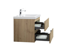 Load image into Gallery viewer, LAVIVA 313AUR-24SO-GW Aurora 24" Sonoma Oak Wall Hung Bathroom Vanity with White Acrylic Countertop