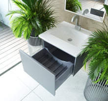 Load image into Gallery viewer, LAVIVA 313VTR-24FG-MW Vitri 24" Fossil Grey Bathroom Vanity with VIVA Stone Matte White Solid Surface Countertop