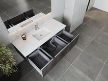 Load image into Gallery viewer, LAVIVA 313LGN-54CR-MW Legno 54" Carbon Oak Bathroom Vanity with Matte White VIVA Stone Solid Surface Countertop