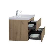 Load image into Gallery viewer, LAVIVA 313AUR-36SO-GW Aurora 36" Sonoma Oak Wall Hung Bathroom Vanity with White Acrylic Countertop