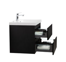 Load image into Gallery viewer, LAVIVA 313AUR-24MMB-GW Aurora 24" Matte Midnight Black Wall Hung Bathroom Vanity with White Acrylic Countertop