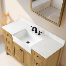 Load image into Gallery viewer, Design Element BK-54-OKM Burbank 54 in Single Sink Oak Bath Vanity with White Quartz Top