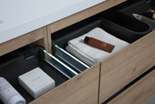 Load image into Gallery viewer, LAVIVA 313AUR-72DSO-GW Aurora 72" Sonoma Oak Wall Hung Double Sink Bathroom Vanity with White Acrylic Countertop