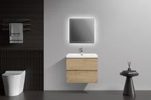 Load image into Gallery viewer, LAVIVA 313AUR-30SO-GW Aurora 30" Sonoma Oak Wall Hung Bathroom Vanity with White Acrylic Countertop