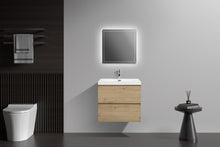 Load image into Gallery viewer, LAVIVA 313AUR-24SO-GW Aurora 24" Sonoma Oak Wall Hung Bathroom Vanity with White Acrylic Countertop