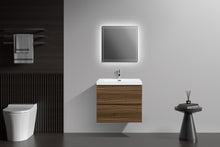 Load image into Gallery viewer, LAVIVA 313AUR-30SW-GW Aurora 30" Smokey Walnut Wall Hung Bathroom Vanity with White Acrylic Countertop