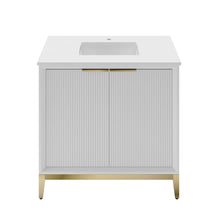 Load image into Gallery viewer, Fresca FCB4036WH-BG-CWH-U Wellington 36" Freestanding Bathroom Cabinet with Top & Sink in White