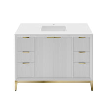 Load image into Gallery viewer, Fresca FCB4048WH-BG-CWH-U Wellington 48" Freestanding Bathroom Cabinet with Top & Sink in White