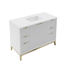 Load image into Gallery viewer, Fresca FCB4048WH-BG-CWH-U Wellington 48" Freestanding Bathroom Cabinet with Top & Sink in White