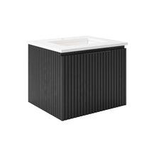 Load image into Gallery viewer, Fresca FCB4124BOAK-CWH-U Elliot 24" Floating Bathroom Cabinet with Top & Sink in Onyx Oak