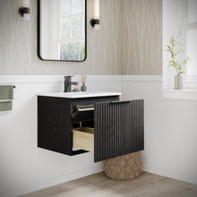Load image into Gallery viewer, Fresca FCB4124BOAK-CWH-U Elliot 24" Floating Bathroom Cabinet with Top & Sink in Onyx Oak