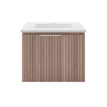 Load image into Gallery viewer, Fresca FCB4124OAK-CWH-U Elliot 24" Floating Bathroom Cabinet with Top & Sink in Vanilla Oak