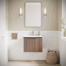 Load image into Gallery viewer, Fresca FCB4124OAK-CWH-U Elliot 24" Floating Bathroom Cabinet with Top & Sink in Vanilla Oak