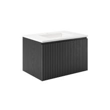 Load image into Gallery viewer, Fresca FCB4130BOAK-CWH-U Elliot 30" Floating Bathroom Cabinet with Top & Sink in Onyx Oak