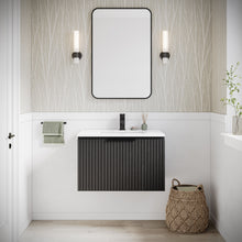 Load image into Gallery viewer, Fresca FCB4130BOAK-CWH-U Elliot 30" Floating Bathroom Cabinet with Top & Sink in Onyx Oak