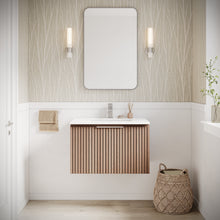 Load image into Gallery viewer, Fresca FCB4130OAK-CWH-U Elliot 30" Floating Bathroom Cabinet with Top & Sink in Vanilla Oak