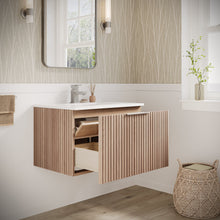 Load image into Gallery viewer, Fresca FCB4130OAK-CWH-U Elliot 30" Floating Bathroom Cabinet with Top & Sink in Vanilla Oak